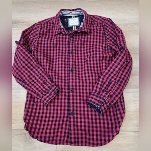Men's Red and Black Checkered Shirt